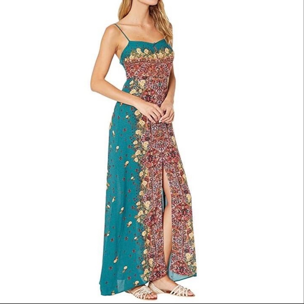 Free People Morning Song Printed Slip Maxi